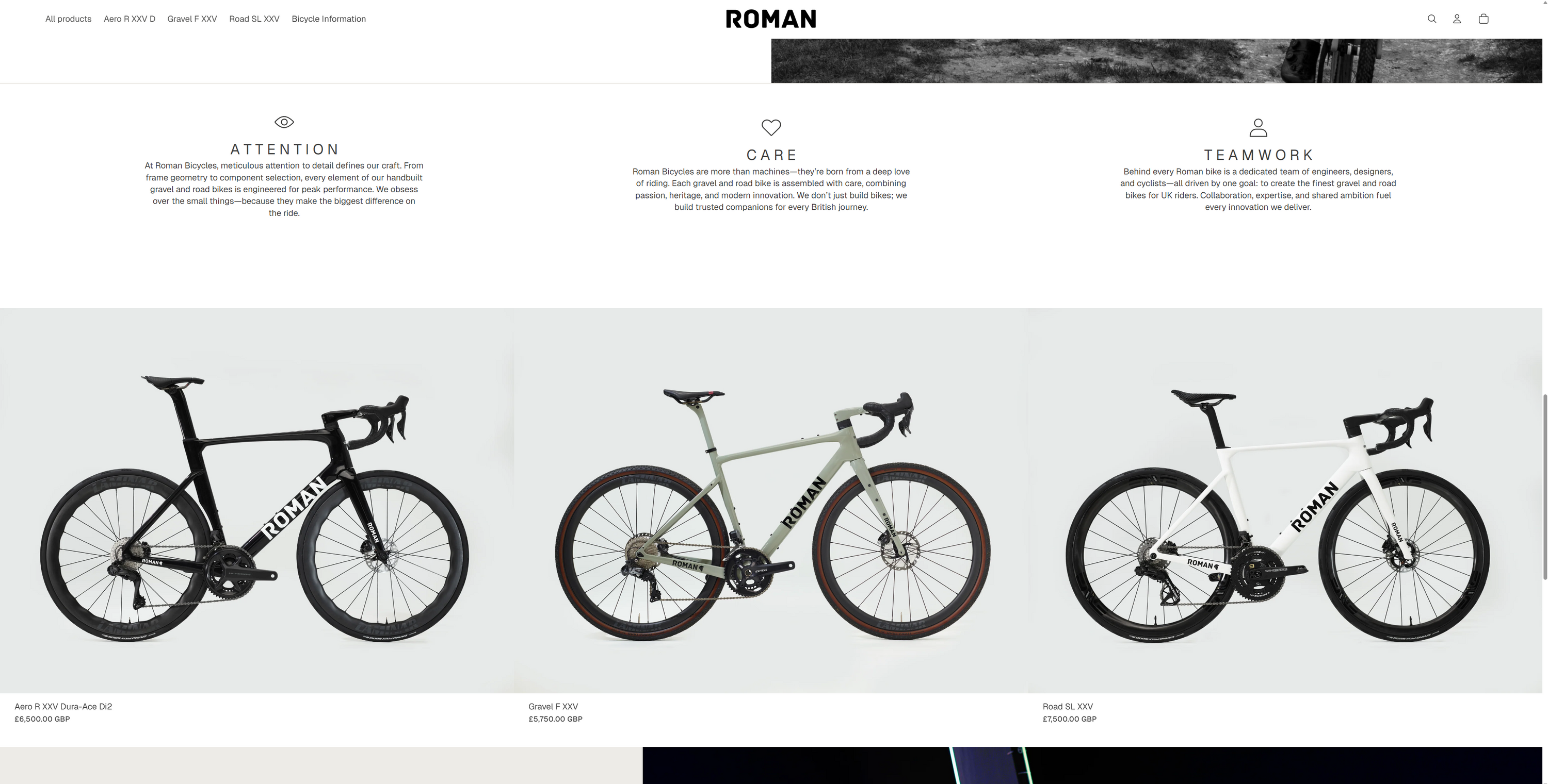 Three bicycles displayed side by side with text above on a white background