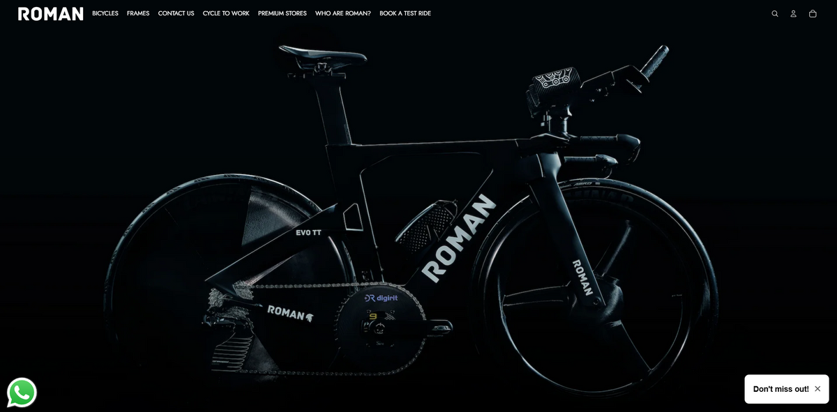 Roman Bicycles website