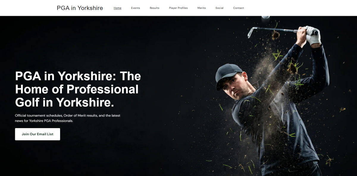 PGA in Yorkshire website